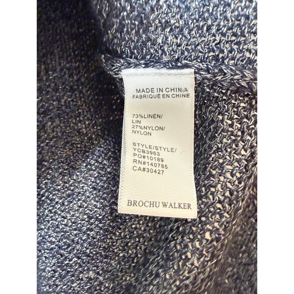 NWT BROCHU WALKER SWEATER ONA TANK TOP VEST ONYX GRAY GREY LINEN KNIT METALLIC - Picture 8 of 10